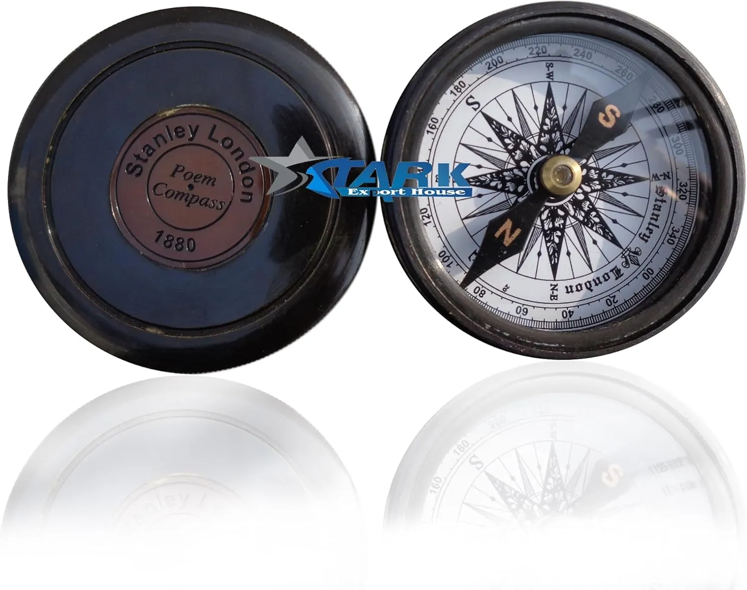 Brass Sundial Compass for Navigation for Outdoor Activities Camping Hiking 2 inch with 7 inch Telescope