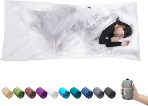 Browint Silk Sleeping Bag Liner, Silk Sleep Sack, Extra Wide 87"x43", Lightweight Travel Sheet for Hotels, More Colors for Option, Reinforced Gussets