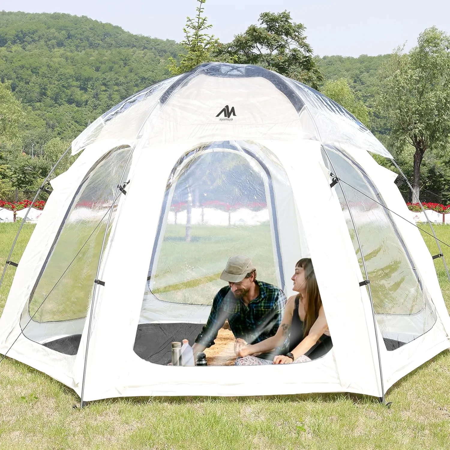 Bubble Tent, AYAMAYA 10x10 FT Screen House for 4-6 People, Outdoor Sports Tent Canopy with Mesh Mosquito Netting for Patio, Camping, Backyard and Outside Activities, Weatherproof Sun Shelter