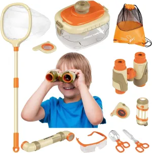 Bug Catcher for Kids & Outdoor Explorer Kit, Kids Nature kit with Binoculars, Bug Catching Kit & Outside Toys, Gift for 3-10 Years Old Boys Girls, 11 PCS