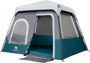 CAMEL CROWN Cabin Tent with 1-Minute Setup, 5/6 Person Instant Tent with with Pre-Attached Poles,Weatherproof Floor