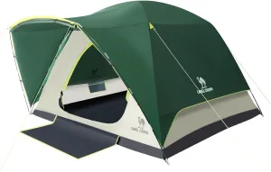 CAMEL CROWN Tents for Camping, 3/4/5/6 Person Waterproof Tent Skydome Camping Tent Easy Setup Backpacking Family Tents with Floor Mats and Attached Porch for Outdoor Hiking