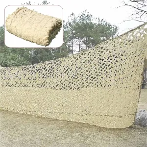 Camouflage net, beige camo net,outdoor sunscreen net,Oxford cloth material,can be used for children's room decoration,car sunshade,theme bar,car cover,garage tent,bedroom,beige-1.5x4m(4.9x13.1ft)