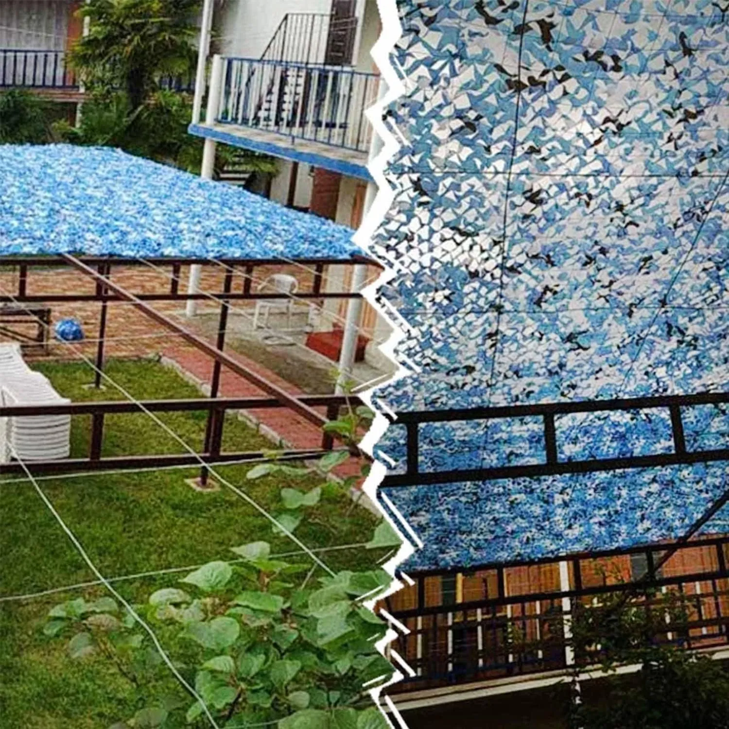 Camouflage Net Blue 2x3m 2x5m 2x10m 4x5m 4x6m 6x6m, Camouflage Netting Camping, for Outdoor Garden Decoration Sun Shelter Tarp Shade Net (Size : 1.5X12m/4.9X39.4ft)
