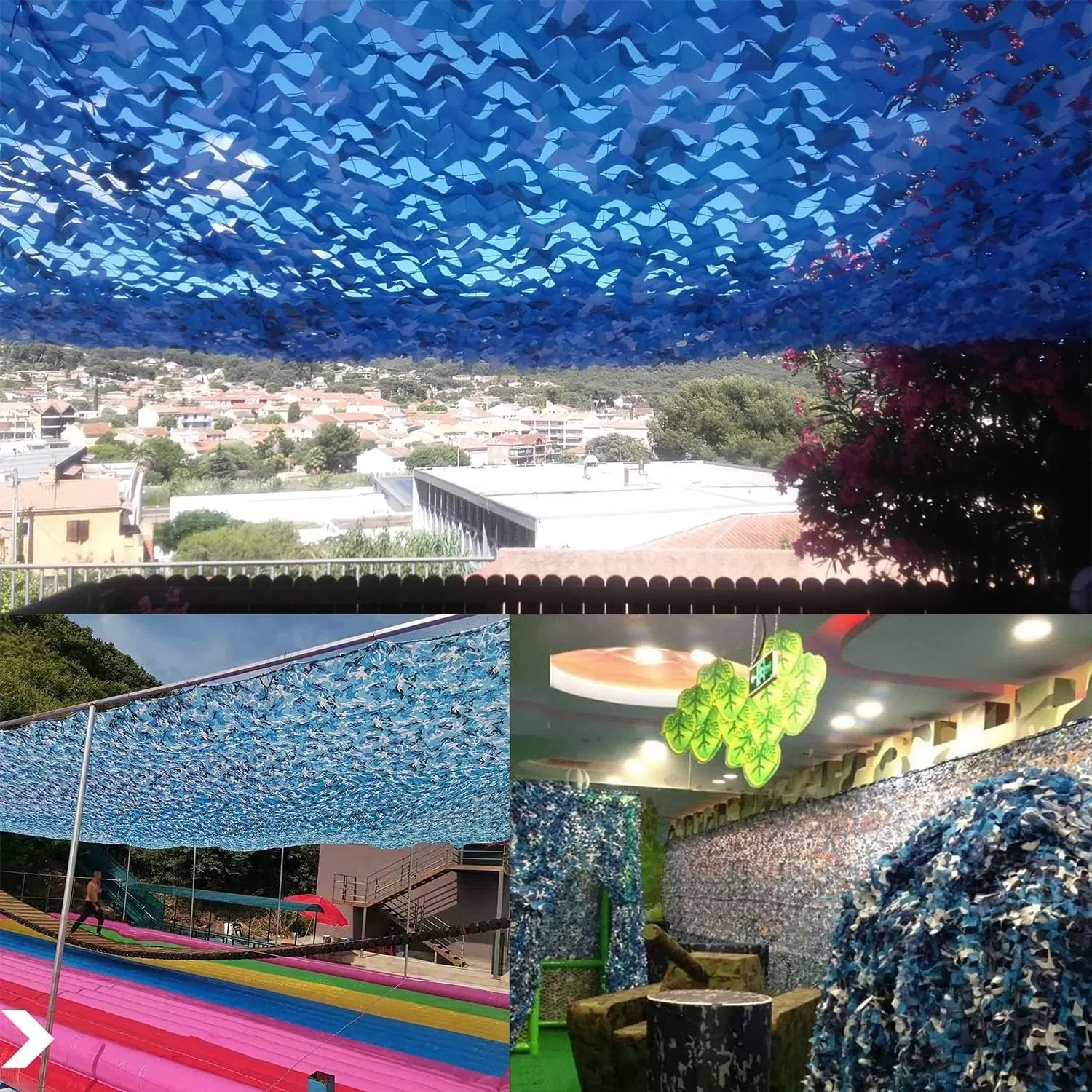 Camouflage Net Blue 2x3m 2x5m 2x10m 4x5m 4x6m 6x6m, Camouflage Netting Camping, for Outdoor Garden Decoration Sun Shelter Tarp Shade Net (Size : 1.5X12m/4.9X39.4ft)