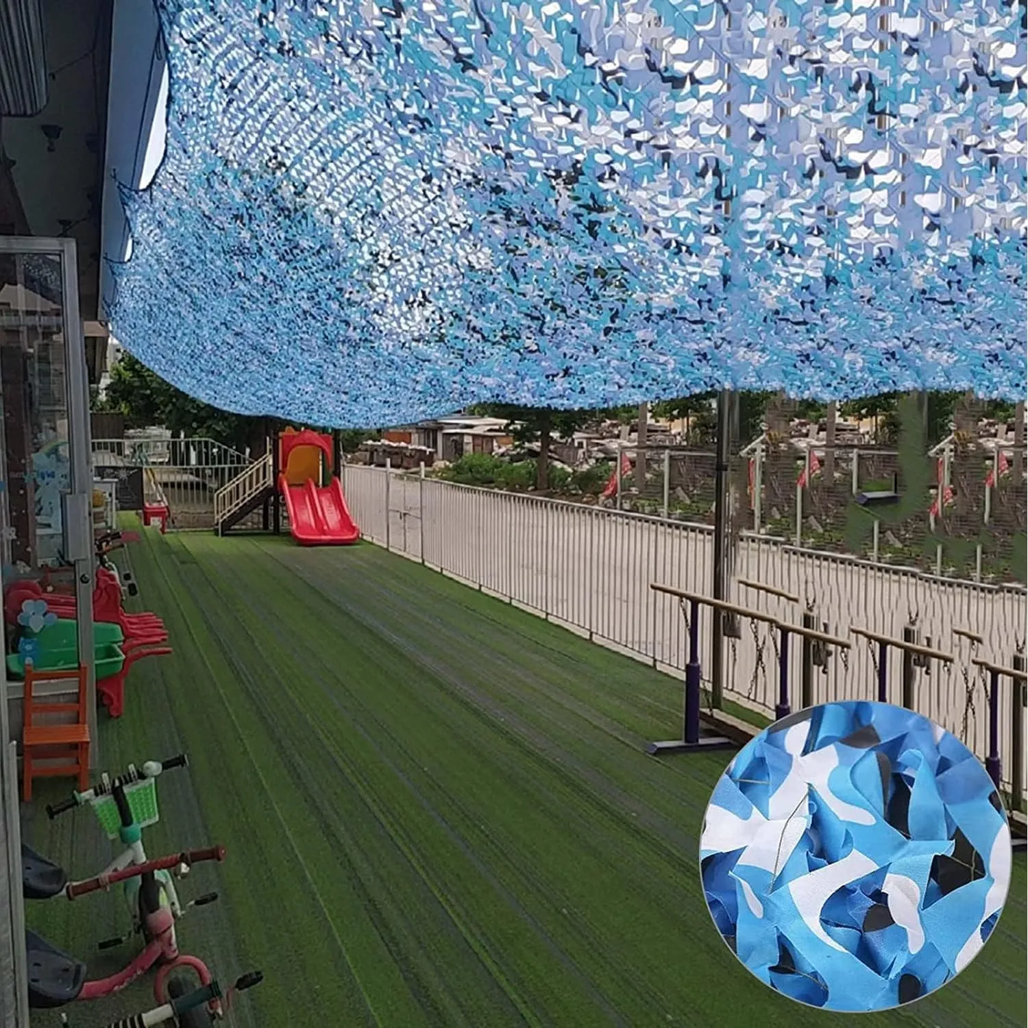 Camouflage Net Blue 2x3m 2x5m 2x10m 4x5m 4x6m 6x6m, Camouflage Netting Camping, for Outdoor Garden Decoration Sun Shelter Tarp Shade Net (Size : 1.5X12m/4.9X39.4ft)