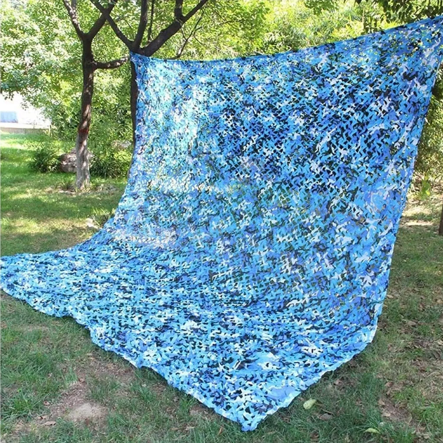 Camouflage Net Blue 2x3m 2x5m 2x10m 4x5m 4x6m 6x6m, Camouflage Netting Camping, for Outdoor Garden Decoration Sun Shelter Tarp Shade Net (Size : 1.5X12m/4.9X39.4ft)