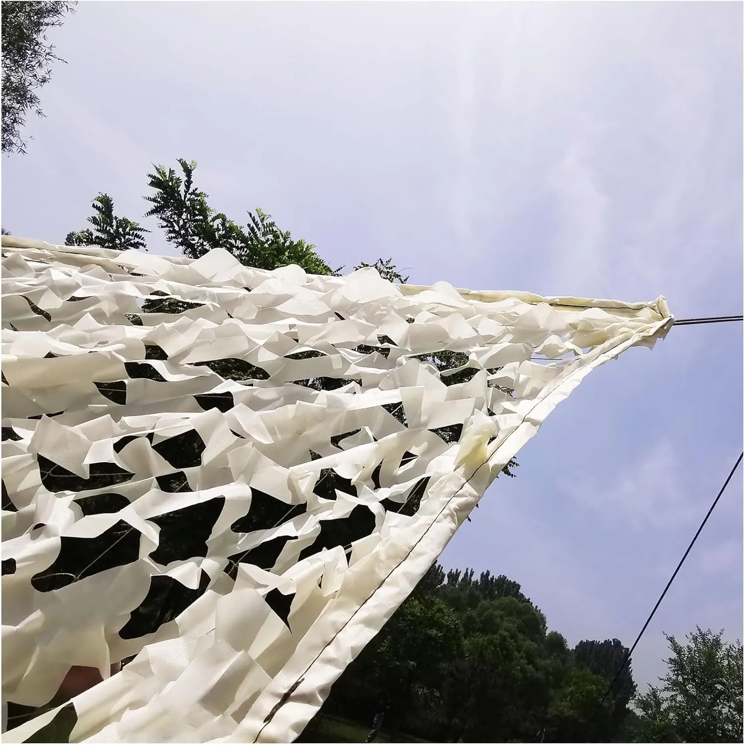 Camouflage Netting Beige Gazebo Camouflage Net, Large Military Camo Netting Double Layer, Greenhouse Covers Shade Cloth 210d Oxford Cloth Sunblock Mesh, for Kids Den Party Camping Hide Decor Sun Shade