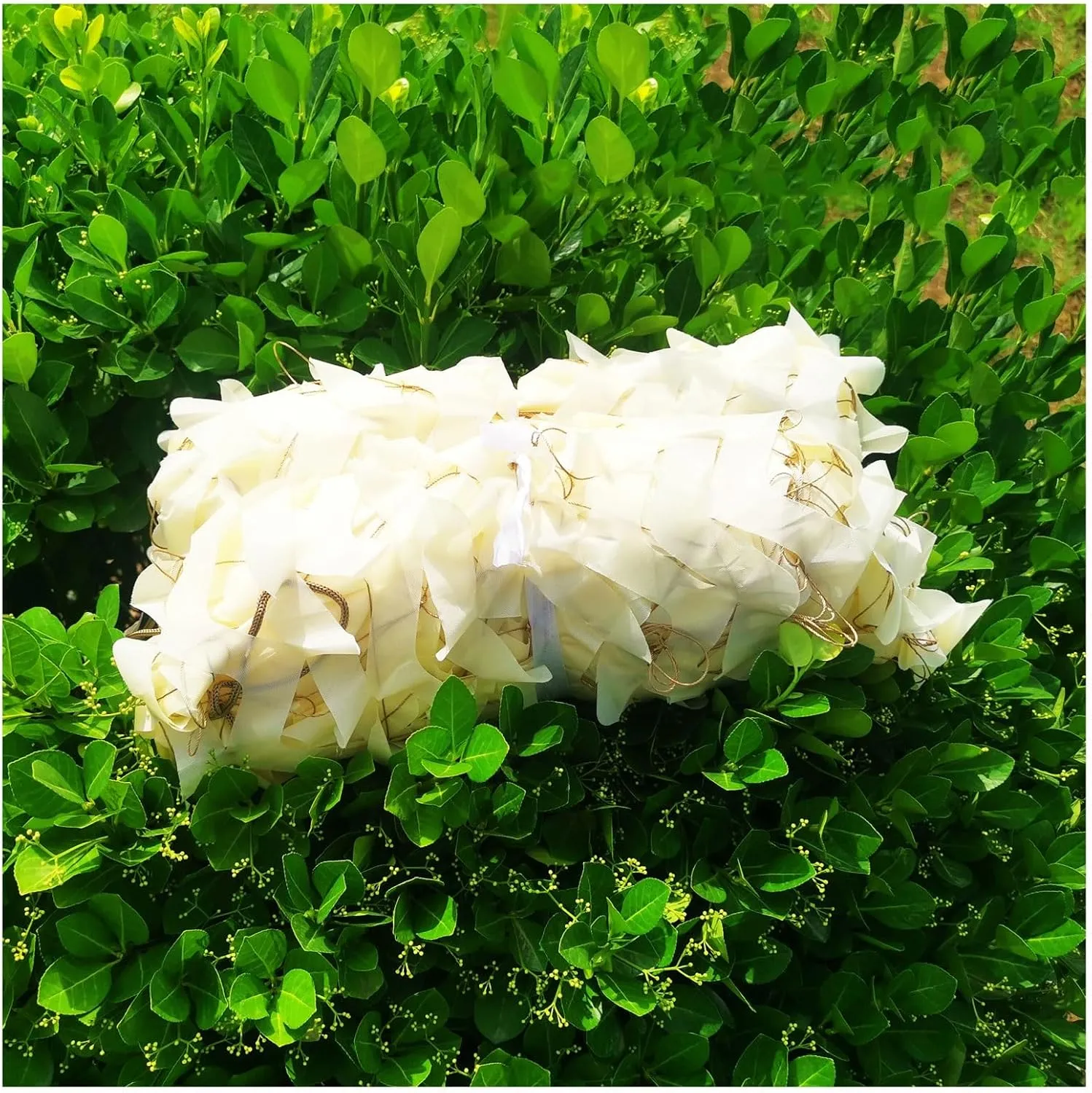 Camouflage Netting Beige Gazebo Camouflage Net, Large Military Camo Netting Double Layer, Greenhouse Covers Shade Cloth 210d Oxford Cloth Sunblock Mesh, for Kids Den Party Camping Hide Decor Sun Shade