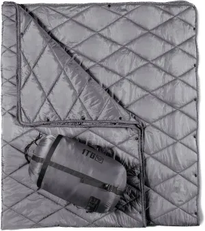 Camping Blanket - Packable, Ultra Warm and Lightweight with Snap Button Backpacking Quilt, for Sleeping, Outdoors, Travel, and Indoor Use - Gray