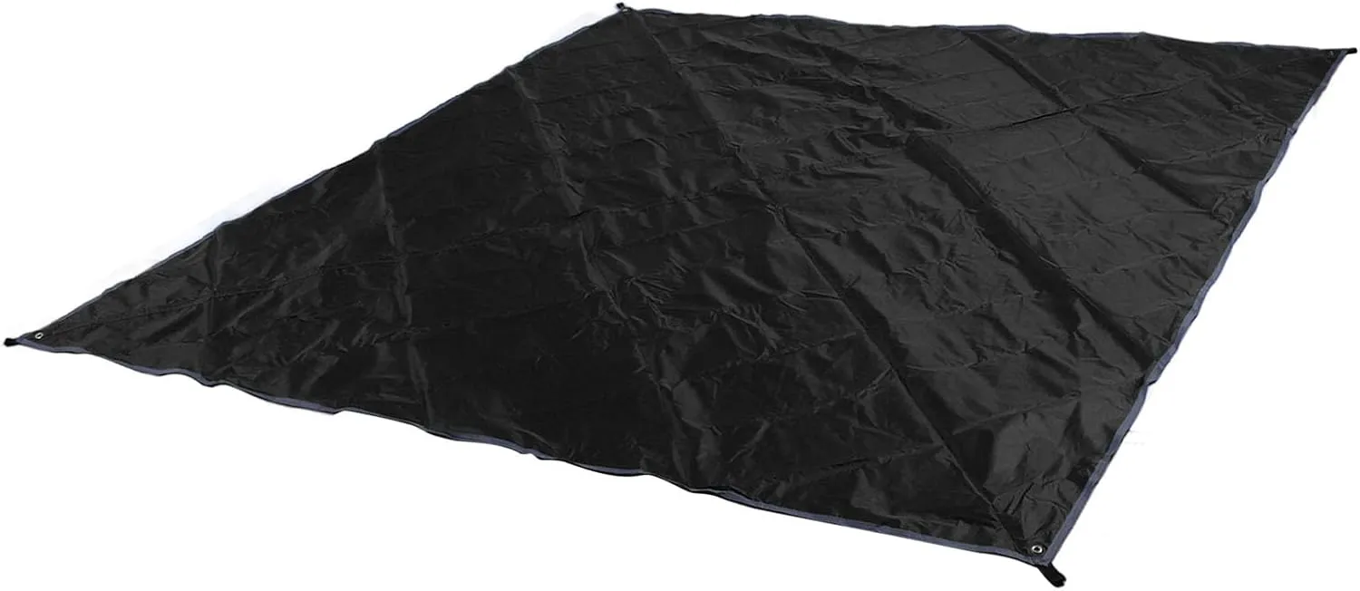 Camping Canopy Multifunctional Quadrangle Sunscreen Tent Tarp Outdoor Hammock Tent for Camping Outdoor Beach (Black)