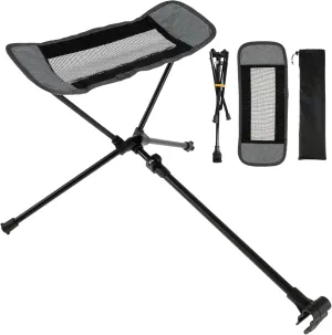 Camping Chair Foot Rest, Foldable Hammock Chair Footrest, Folding Attachable Camp Chair Leg Rest, Outdoor Retractable Camp Footrest for Reclining Swing Chair Moon Chair Beach (Gray)