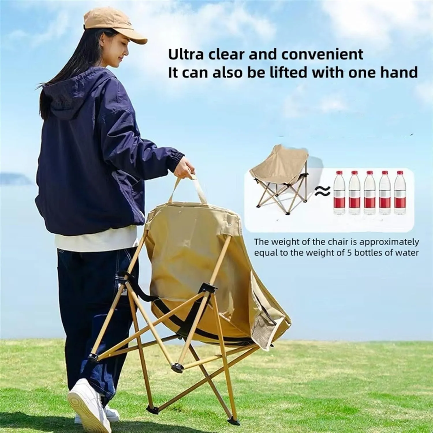 Camping Chairs-Folding Chairs for Outside, Directors Chairs Foldable,Foldable and Reclining Beach Chair,Lawn Chairs for Adults Heavy Duty,Lightweightutdoor Camp Chair for Adults(Brown)