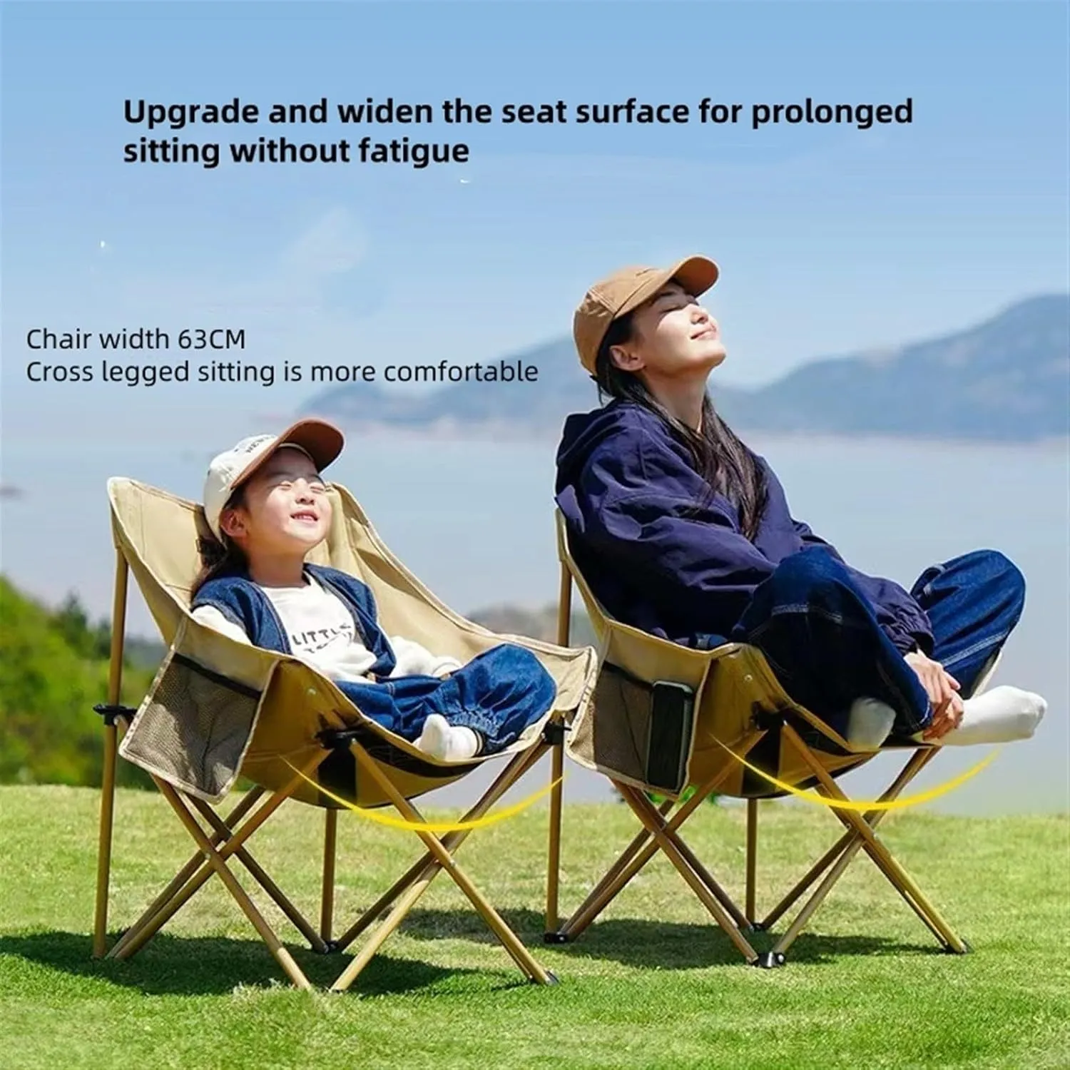 Camping Chairs-Folding Chairs for Outside, Directors Chairs Foldable,Foldable and Reclining Beach Chair,Lawn Chairs for Adults Heavy Duty,Lightweightutdoor Camp Chair for Adults(Brown)