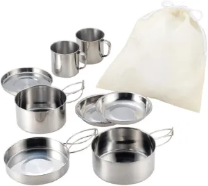 Camping Cookware Mess Kit 3 Legged Pot Portable Outdoor Cooking Hiking Camping BBQ Picnic Supplies