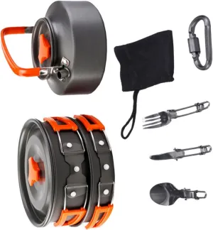 Camping Cookware Set Titanium Folding Cook Set Cooking Utensils Essential Outdoor Supplies