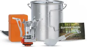 Camping Cookware Stainless Steel Pot, Portable Camping Stove, Camping Spork for Backpacking, Camping, Hiking, Bushcraft Cooking