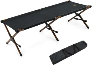 Camping Cot for Adults,Lightweight Portable Sleeping Cots Bed,Folding Camp Bed,Tent Sleeping Bed,Suitable for Outdoor Backpacking Hiking Traveling Beach,Easy Setup (Black)