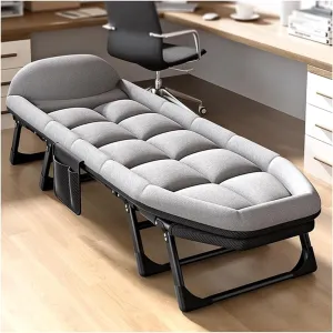 Camping Cot Portable Folding - Heavy Duty Outdoor Bed with Cushion and Pillow for Sleeping and Recreation in Tent(Size:200x70cm,Color:Grey)