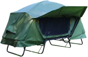 Camping Cot Tent Combo Set Elevated Double Layer Rainproof Outdoor Camping Tent Cot Bed with Window, Gauze Storage Bag, and Foam Pad