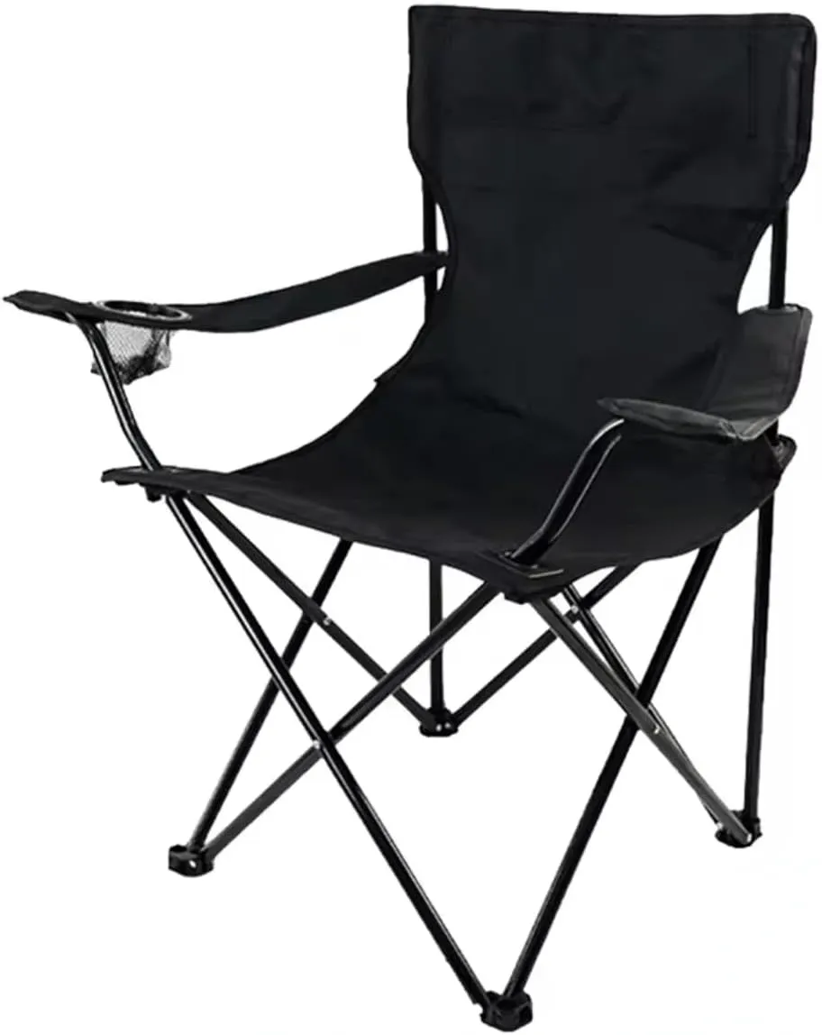 Camping Folding Chair Fishing Chair with Carrying Bag & Armrest Foldable Portable Camping Chair Heavy Duty for Garden Lawn Patio