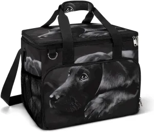 Camping Ice Pack, Black Labrador Puppy Print Insulated Cooler Bag Large Capacity Ice Pack Portable Camping Cooler Outdoor Picnic Cooler, style