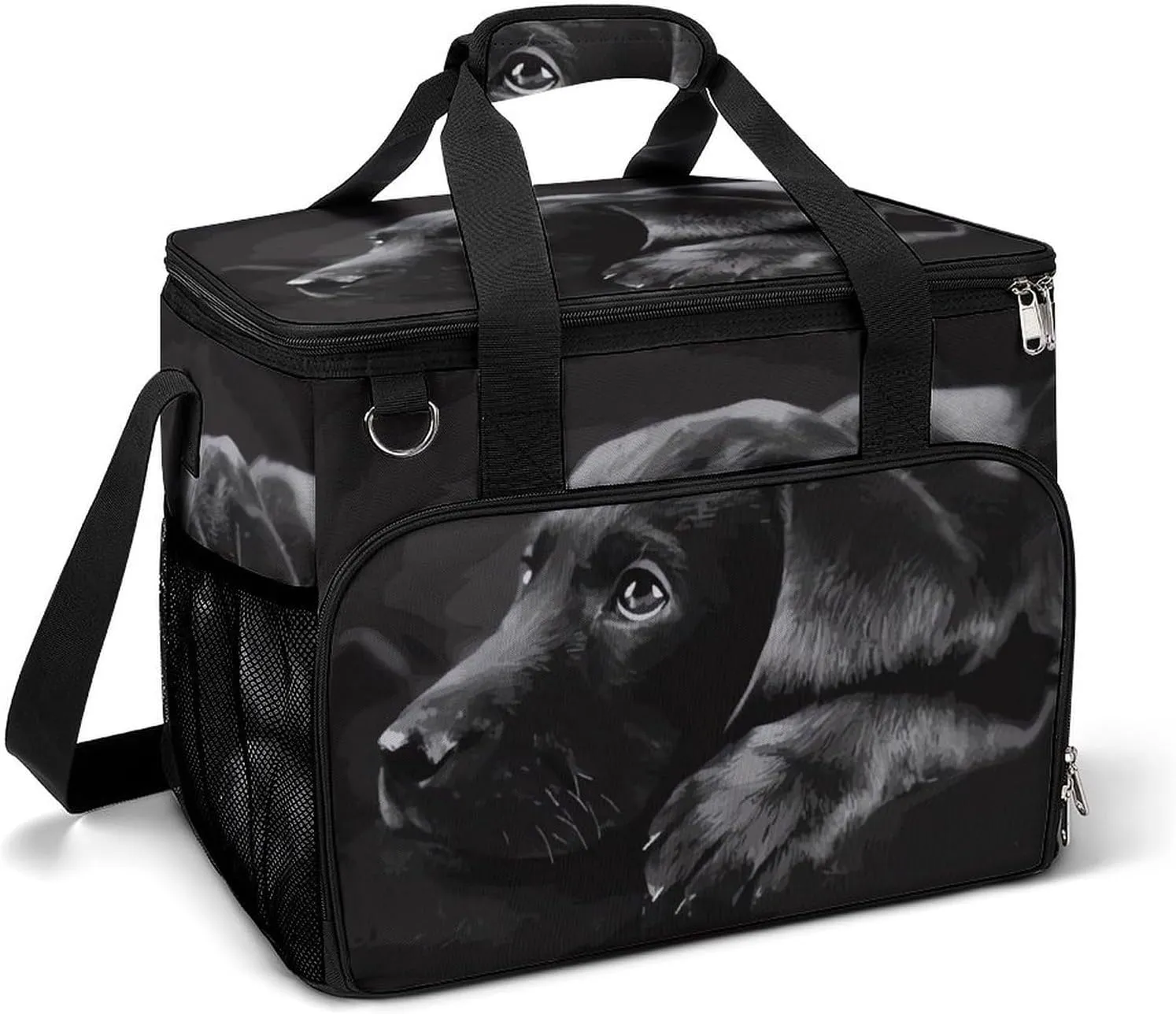 Camping Ice Pack, Black Labrador Puppy Print Insulated Cooler Bag Large Capacity Ice Pack Portable Camping Cooler Outdoor Picnic Cooler, style