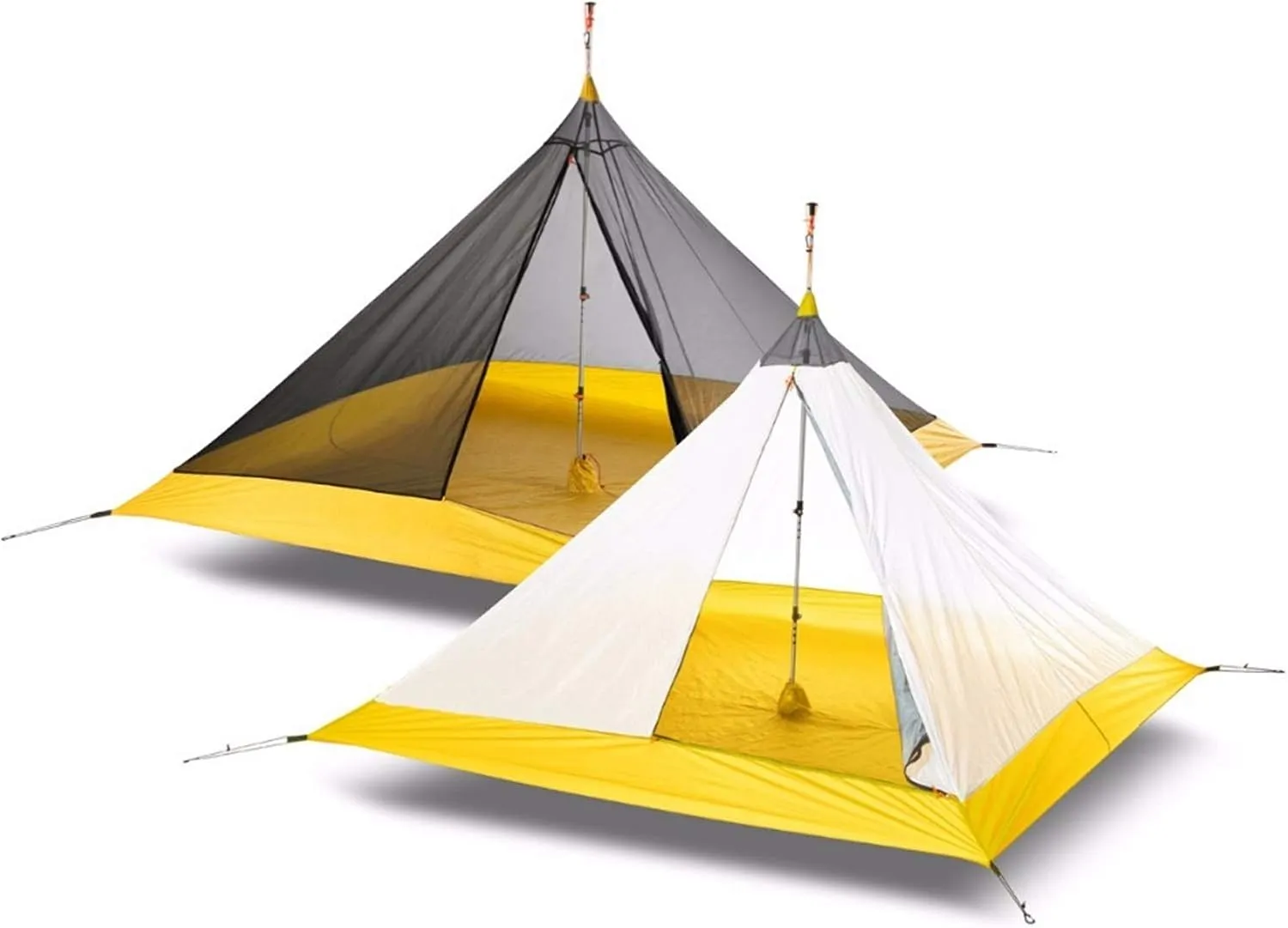 Camping Inner Tent Ultralight 3-4 Person Outdoor 20D Nylon Sides Silicon Coating Pyramid Large Tent Camping 4 Season