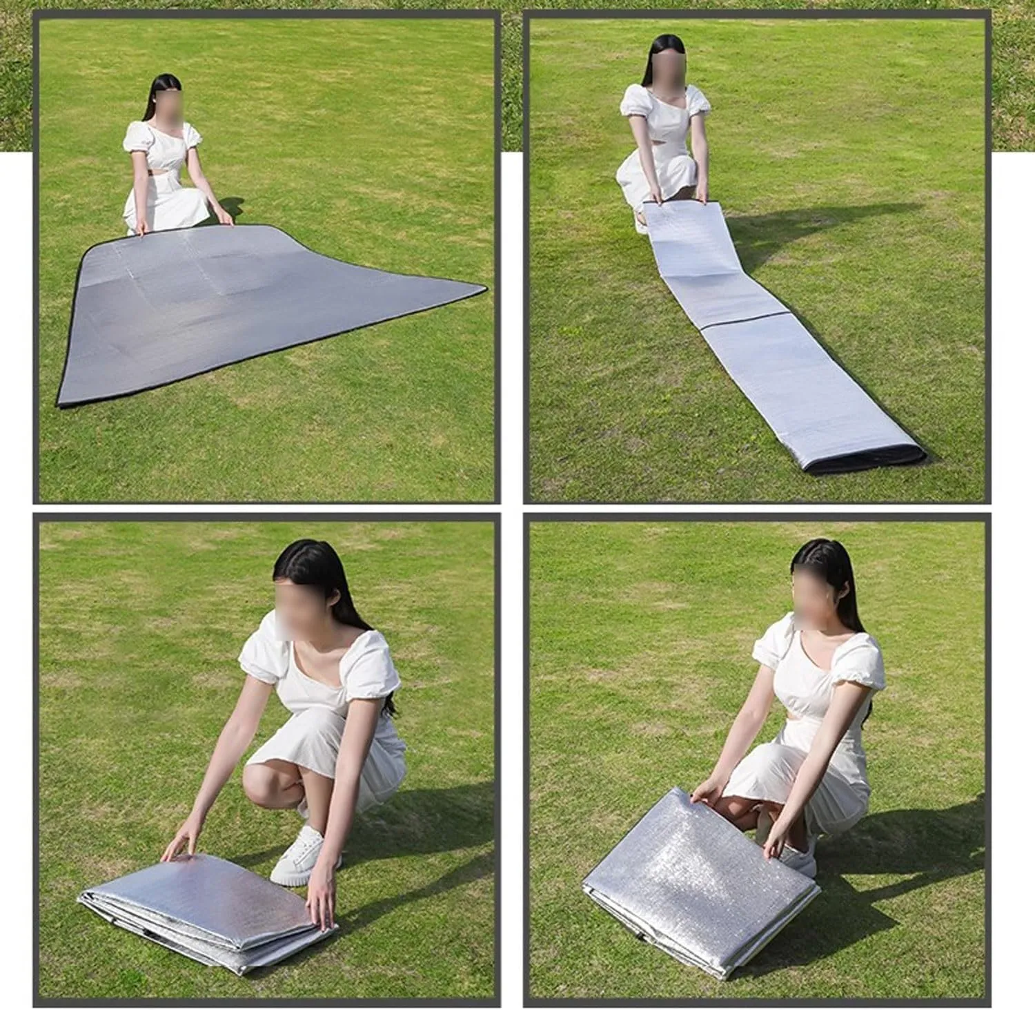 Camping Mat Hexagon Aluminum Foam Foil Waterproof Cushion Foldable Sleeping Mattress Insulated Footprint Pad for Camping Foam Pad Insulating Foil Mat