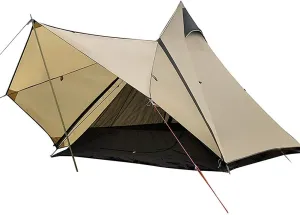 Camping Pyramid Tipi Tent Adult Indian Teepee Tent Yurt Tent Double Layers Waterproof Anti-UV Windproof Tents for Outdoor Camping Hiking Hunting 3-4 Person