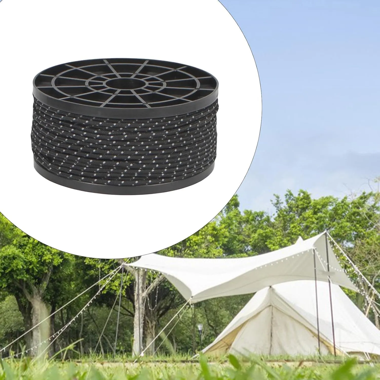 Camping Rope Tent Rope Practical Multifunctional Stable Reflective Paracord Tent Guide Rope for Fishing Hammock Hiking Tarp
