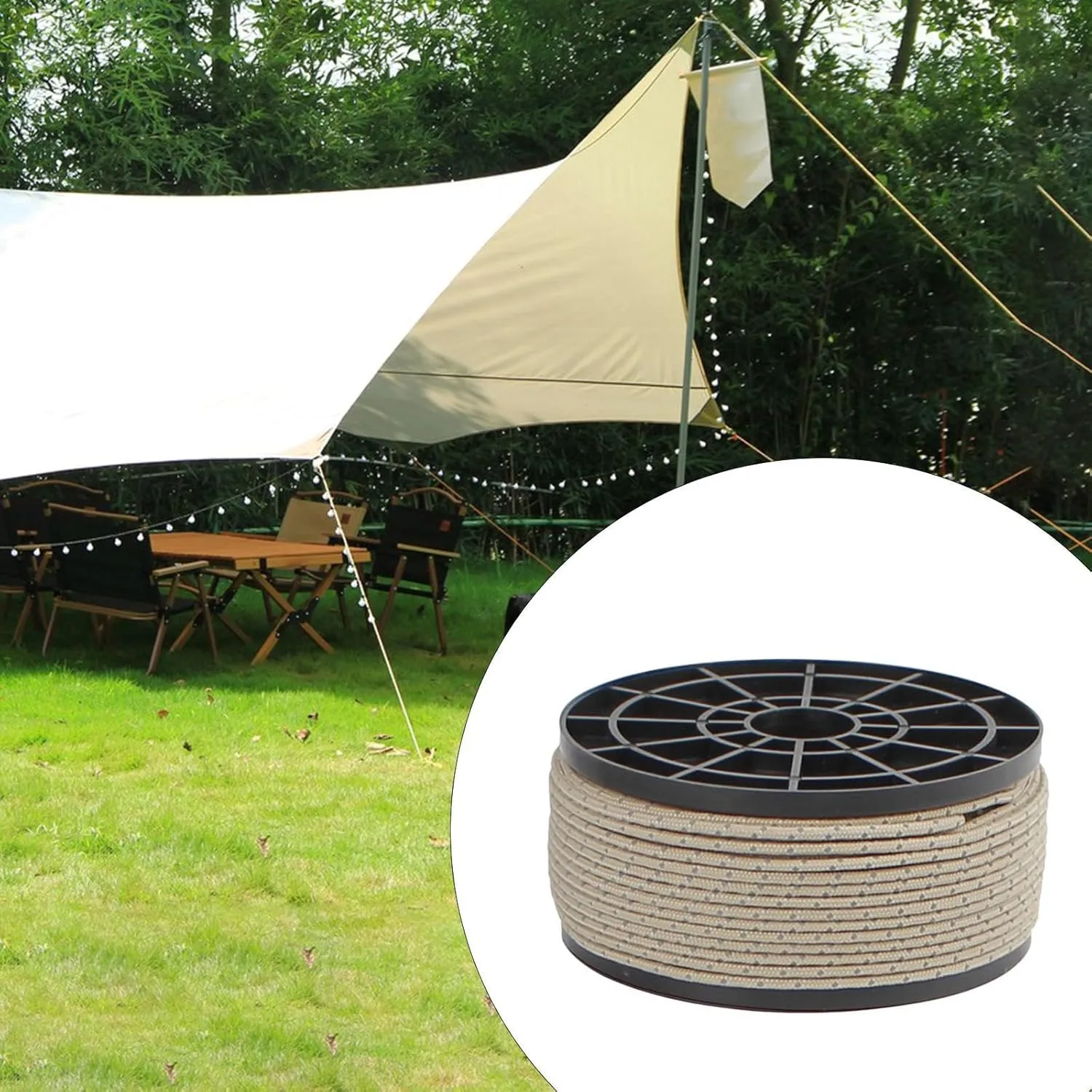 Camping Rope Tent Rope Practical Multifunctional Stable Reflective Paracord Tent Guide Rope for Fishing Hammock Hiking Tarp