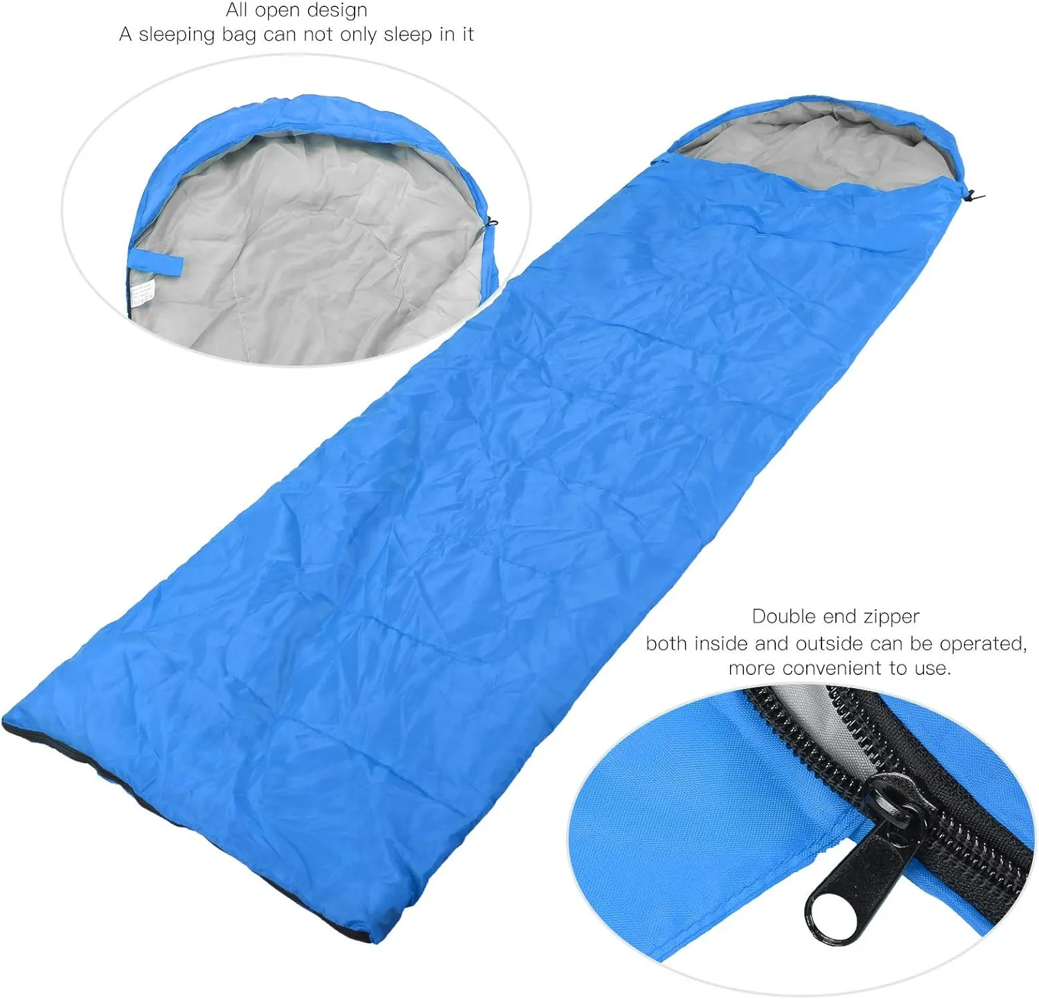 Camping Sleeping Bag, Three Seasons Constant Temperature Sleeping Bag, Portable Adult Outdoor Envelope Sleeping Bag with Storage Bag