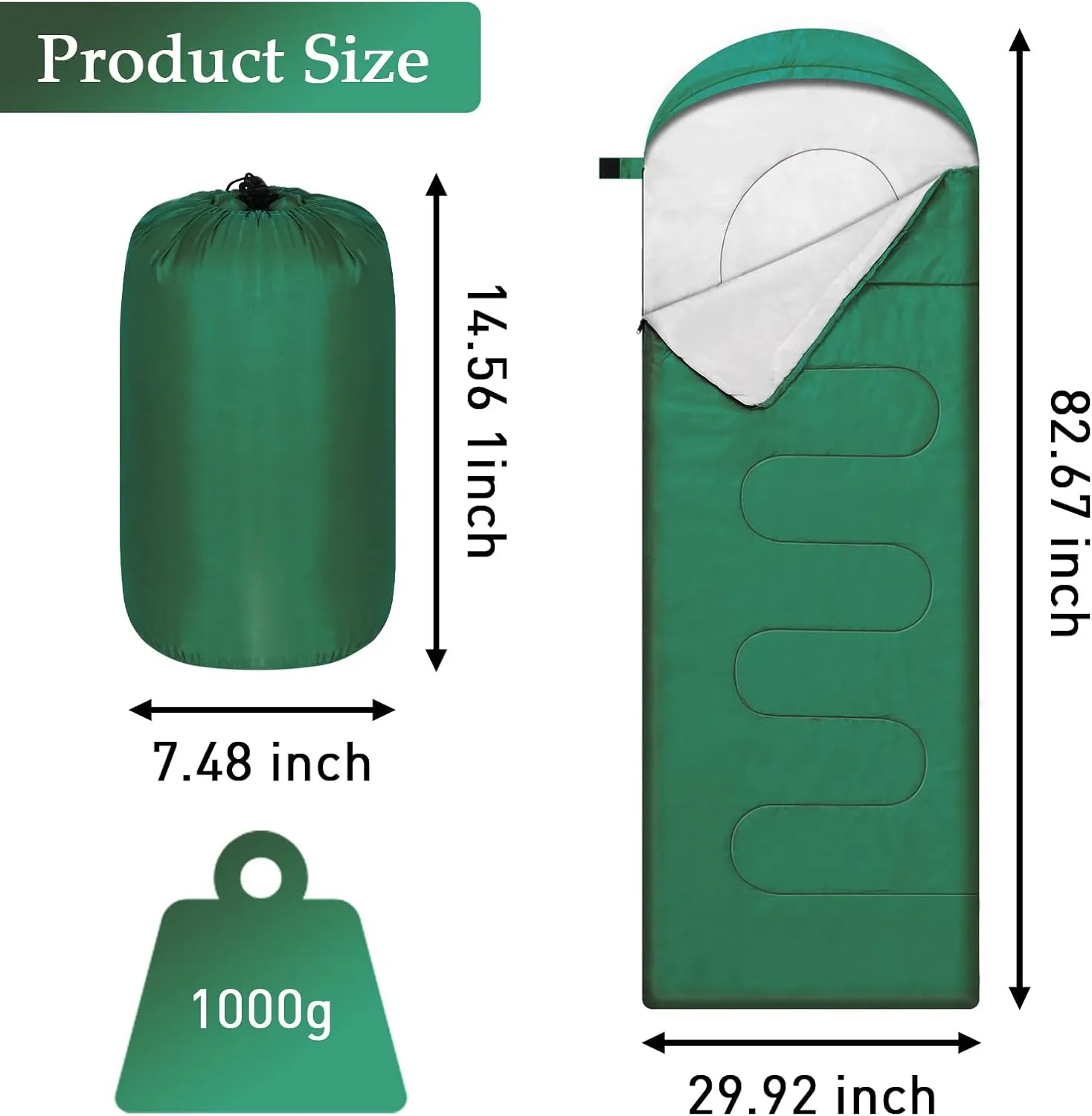 Camping Sleeping Bags for Adults Kids Portable Waterproof Lightweight Sleeping Bag 4 Seasons Winter, Fall, Spring, Summer Backpacking Hiking Mountaineering Indoor Outdoor Use