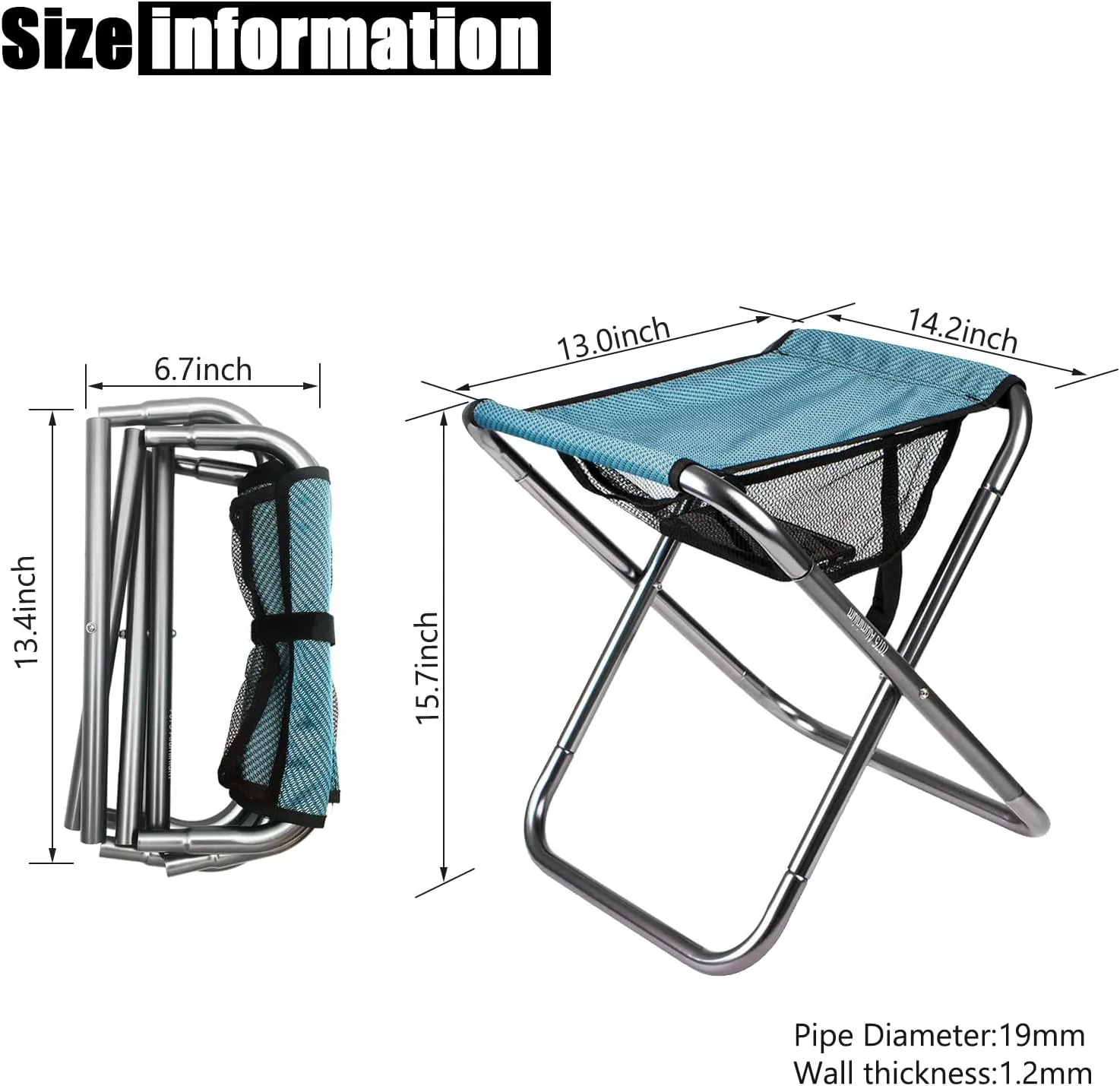 Camping Stool, Portable Folding Stool Large Size Camping Stool for Adults Supports up to 240 lbs