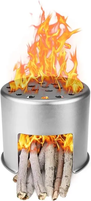 Camping Stove Outdoor Wood Burning Camp Stove Potable Folding Stainless Steel Backpacking Stove Camp Stoves