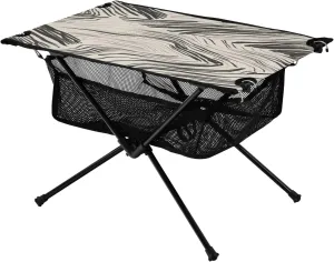 Camping Table Lightweight Portable Folding Table with Mesh Storage Net Wave Stripes Black Ideal for Camping Hiking Beach Picnic Travel Backyard