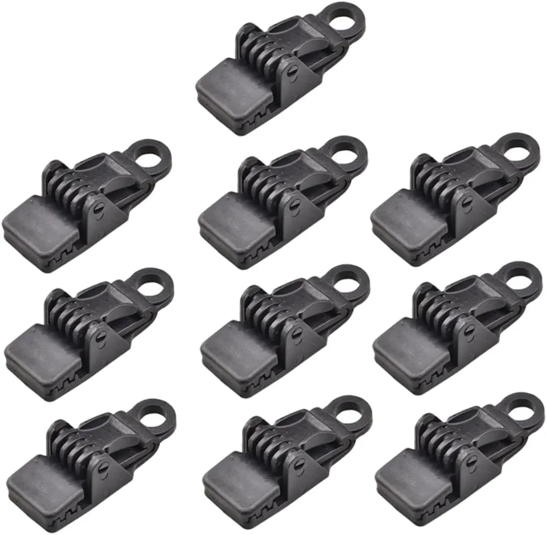 Camping Tarp Clip Set 10 Pcs Plastic Tent Clamp Waterproof Tarp Tent Fastener
