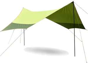 Camping Tarp Hammock Rain Fly, UV Protection UPF40 , Waterproof and Lightweight, Tent Tarp for Backpacking, Hiking, Traveling, 16×15×8ft, Green