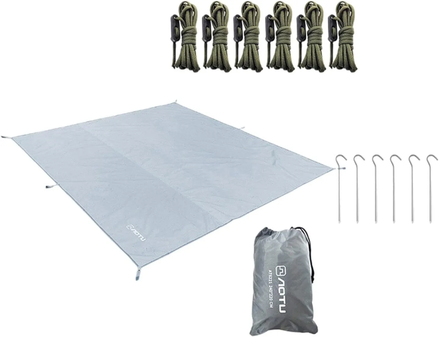 Camping Tarp Tent Tarp Camping Gear Must Haves Lightweight Rain Shelter Tent Footprint for Garden Backpacking Travel, 240cmx220cm