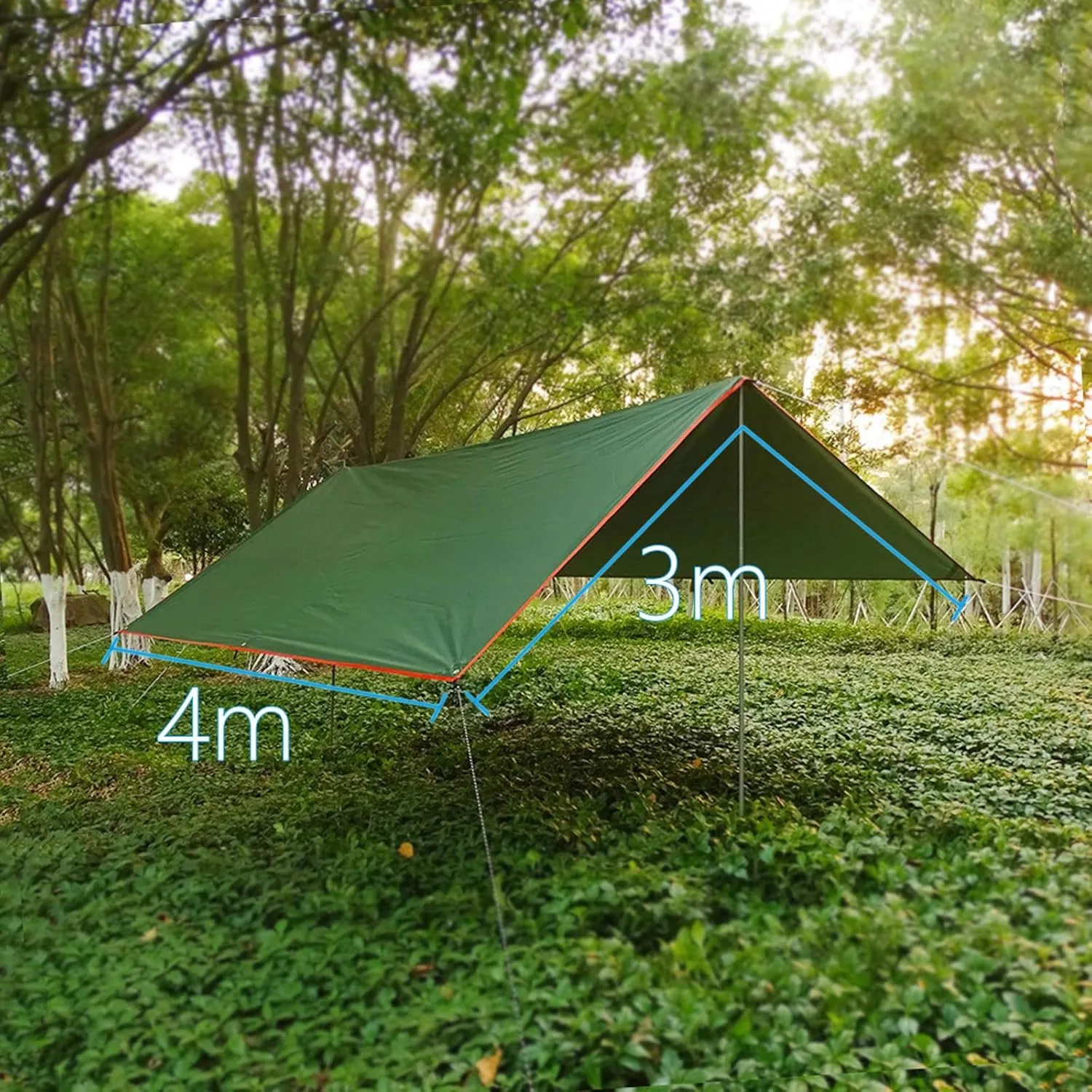 Camping Tarp,3x3 3x4 3x5 Tarp Awning Waterproof Sunshade Ultralight Canopy Sunshade Outdoor Camping Sun Shelter Hammock Rain Fly (Color : Blue, Size : 300 * 500 Cm)
