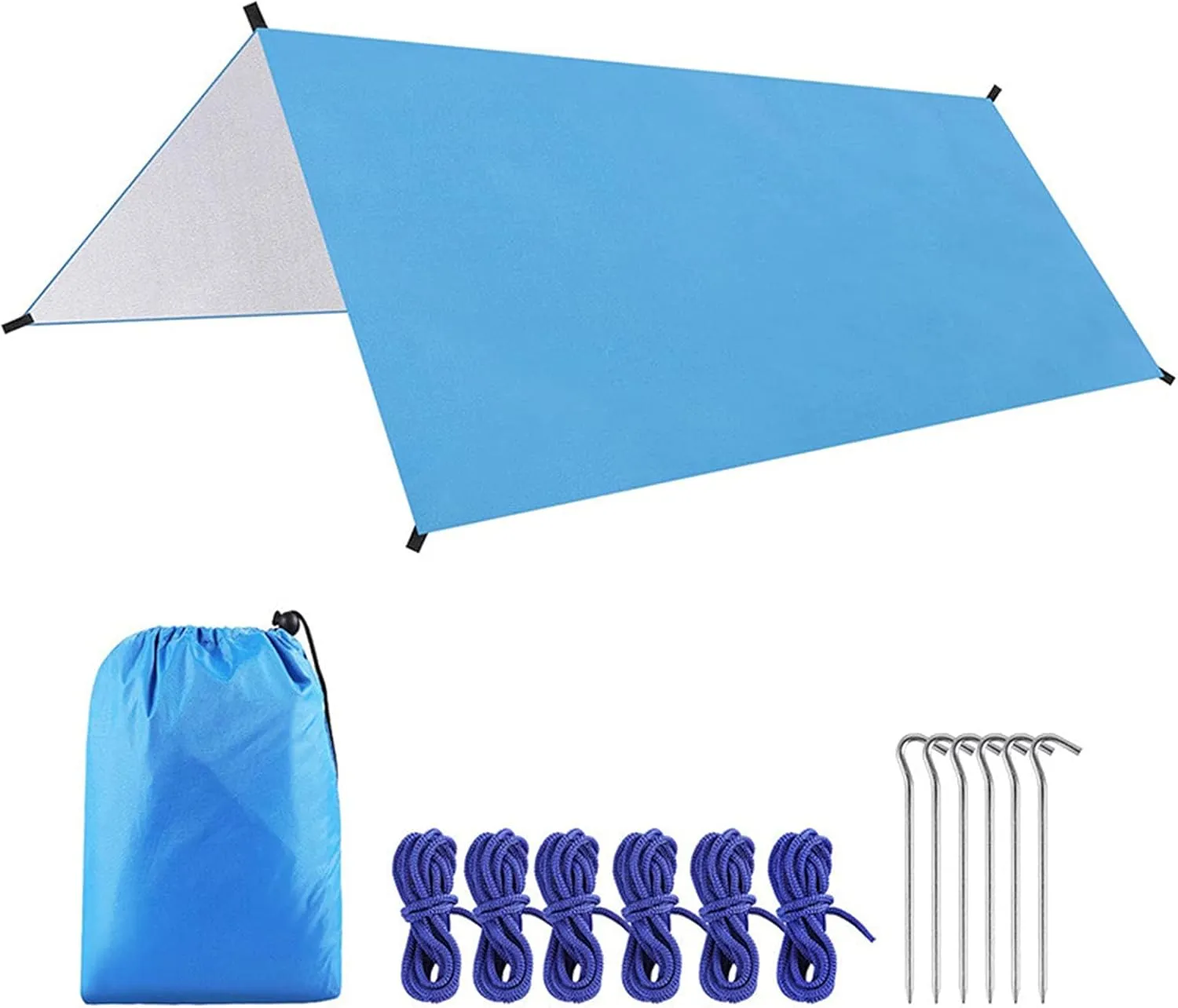 Camping Tarpaulin Rain Shed Easy to Install Camping Tarpaulin Tent Suitable for Backpacking Trekking Adventure Survival Equipment 118inch