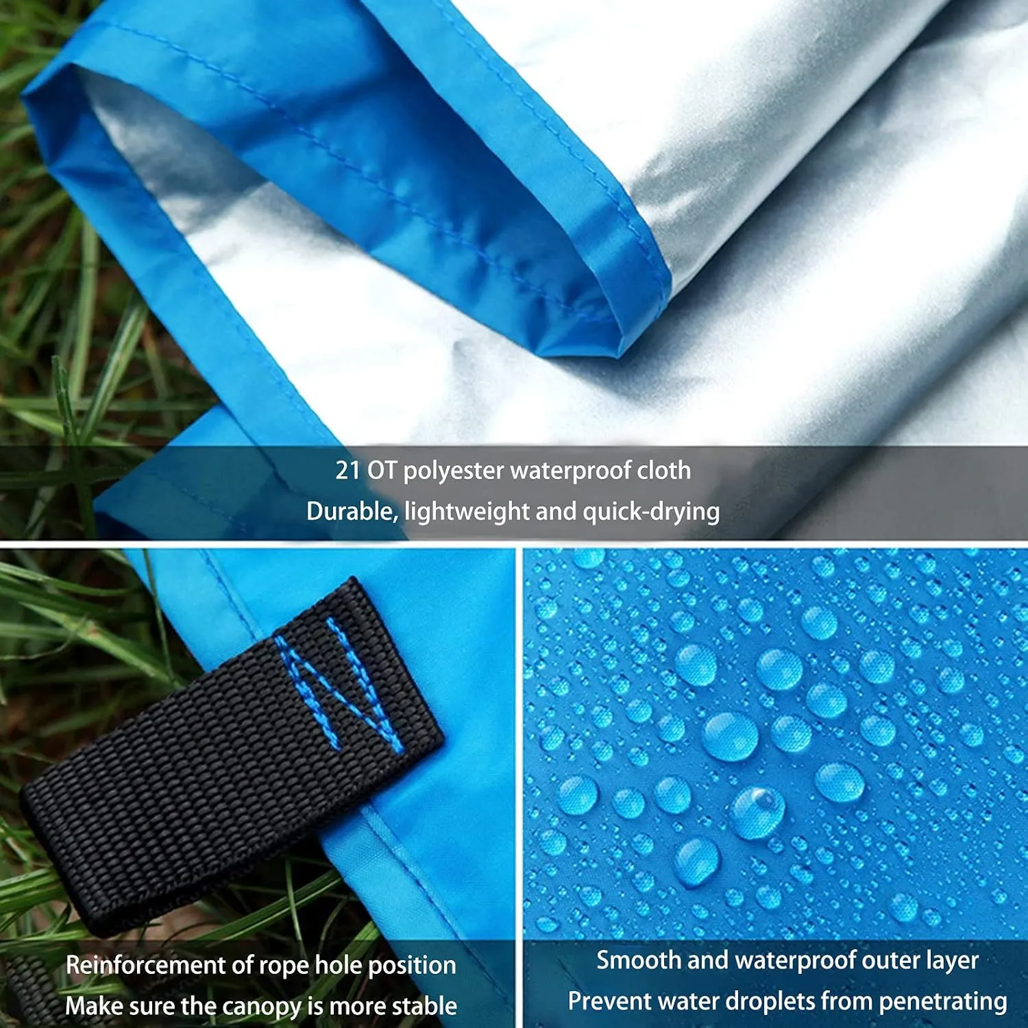 Camping Tarpaulin Rain Shed Easy to Install Camping Tarpaulin Tent Suitable for Backpacking Trekking Adventure Survival Equipment 118inch