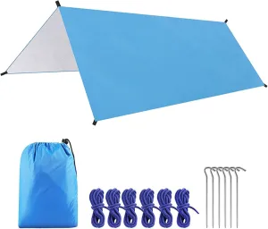Camping Tarpaulin Rain Shed Easy to Install Camping Tarpaulin Tent Suitable for Backpacking Trekking Adventure Survival Equipment 118inch