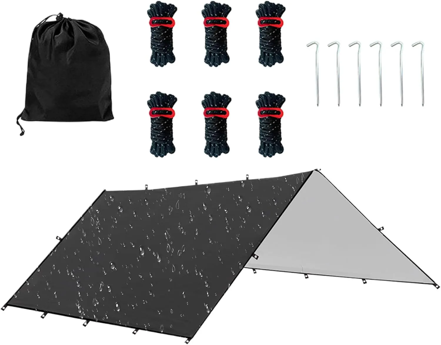 Camping Tarp,Lightweight Shelter Cover - Weatherproof Lightweight Tent Tarp for Backpacking, Survival, Picnic, Climbing, Travel