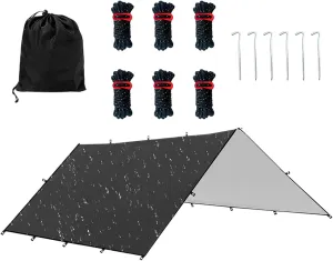Camping Tarp,Lightweight Shelter Cover - Weatherproof Lightweight Tent Tarp for Backpacking, Survival, Picnic, Climbing, Travel