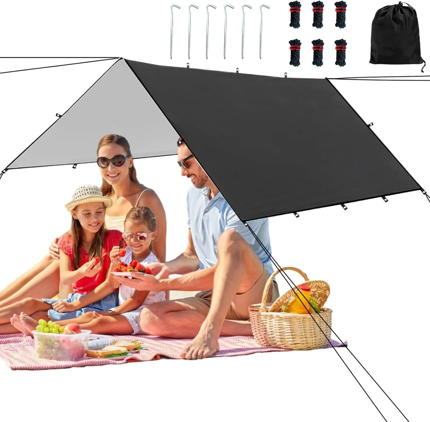 Camping Tarp,Lightweight Shelter Cover - Weatherproof Lightweight Tent Tarp for Backpacking, Survival, Picnic, Climbing, Travel