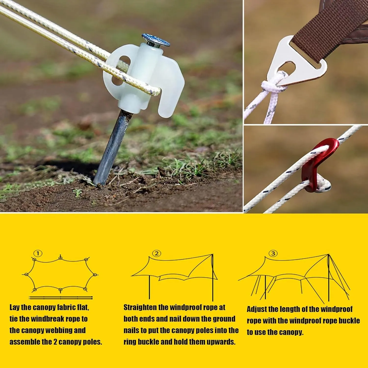 Camping Tarps for Tents 18x14ft, Portable Waterproof Rain Fly, UV Protection with 3 Poles for Outdoor, Traveling, Hilking, Picnic Easy Set Up(Milky White,177x173x102inch)