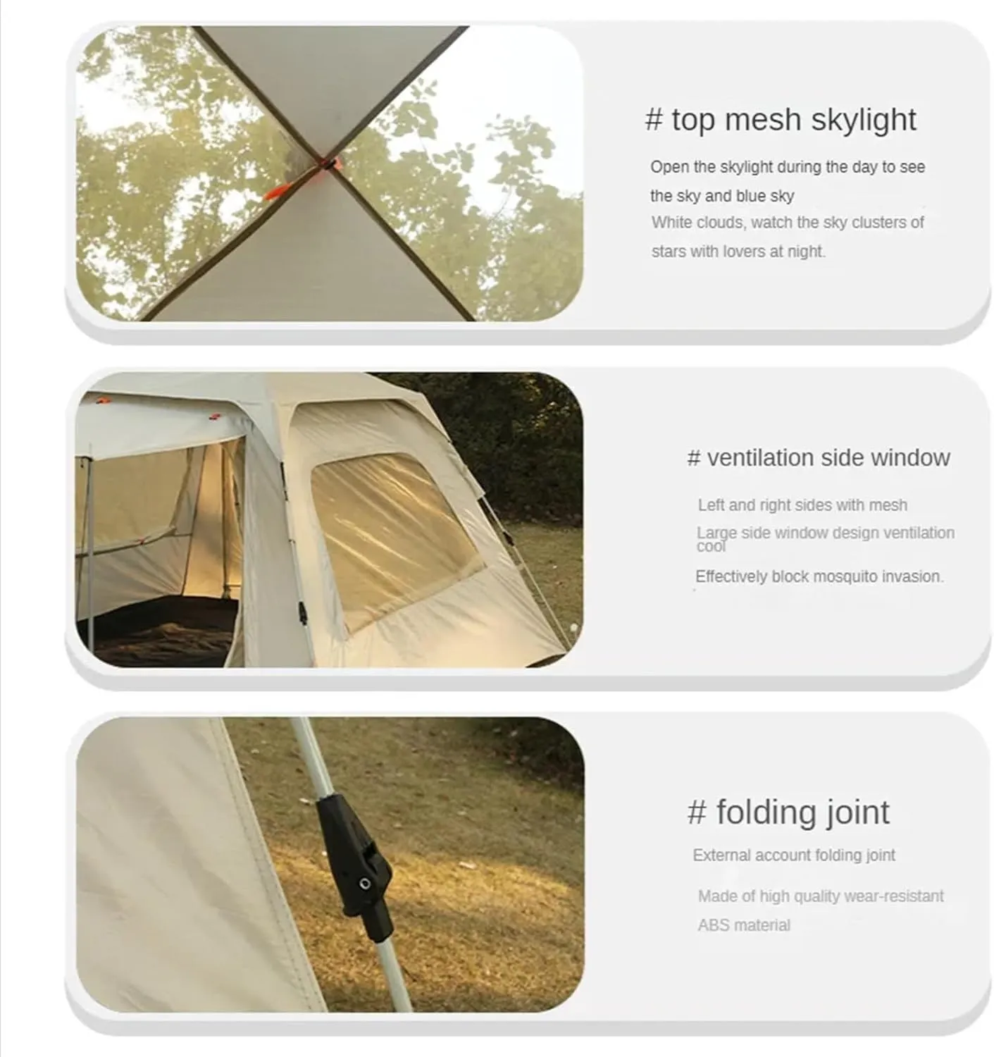 Camping Tent 3-4 5-8 Persons Cube One-Touch Tent Fishing Beige Blue Camping Supplies Automatic Lightweight Roof Top Hexagonal (Typea3 4 People)