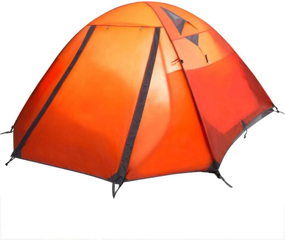 Camping Tent 3 Seasons Winter Tent 4 Person Double Layer Camping Tent Waterproof Backpacking Tent for Camping Hiking Traveling Climbing Triangle Canvas Teepee Little Surprise, 130x240cm, Blue